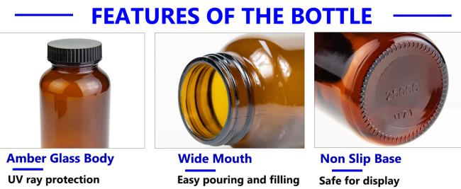 wide mouth paker bottle amber