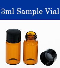 3ml amber glass vial with screw caps