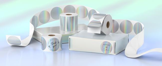 MUNBYN Holographic Silver Thermal Sticker Labels