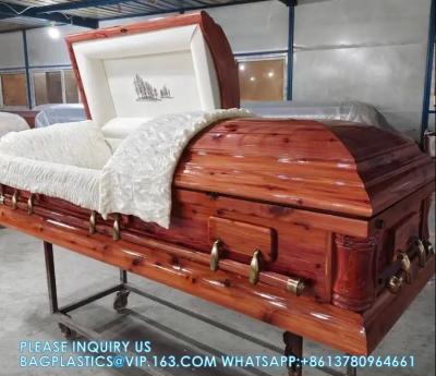 China Solid Wood Caskets Wood Veneer MDF Caskets Cardboard Caskets European Coffins Cremation Caskets Metal Caskets for sale