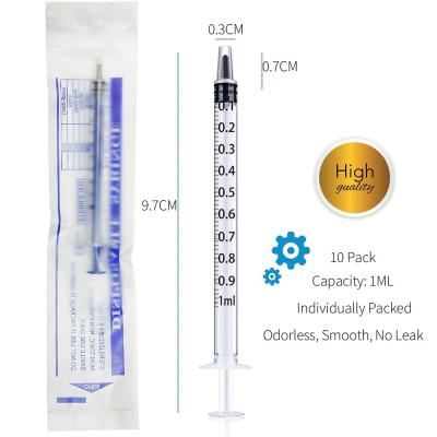 China SJ 1ml 1cc Pipette Syringe with Luer Slip Tip No Needle Pipette Pets Oral Refilling Measuring Disposable Syringe for sale