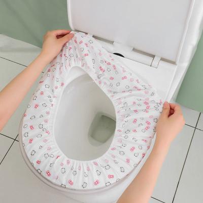 China SJ OEM Travel Portable Non woven Disposable Paper/PP Toilet Seat Cover Washroom Toilet Seat Cushion Seat Mat For Hotel for sale