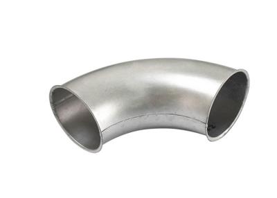 China Silver White Dust Extraction Pipe Stainless Steel 60 Degree Elbow Welding Connection for sale