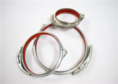 China 80mm - 600mm Stainless Steel Quick Release Tube Clamp With Rubber Lined for sale