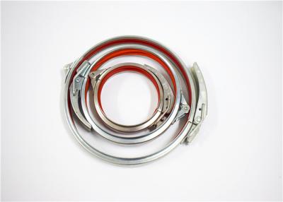 China Round Ducting Clamps Quick Release Pipe Clamp With Red Rubbe Flange pipe clamp for sale