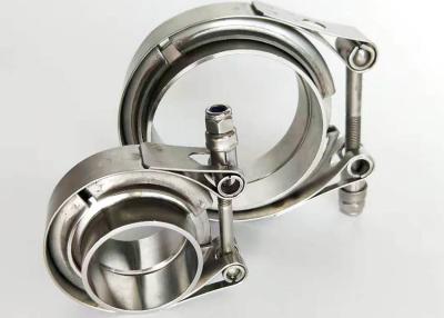 China Stainless Heavy Duty Pipe Clamps Exhaust Type V Band Clamp Flat Flange for sale