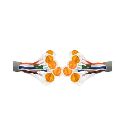 China Telephone Wire K2 Butt Splice Connector Waterproof Orange Clear Button for sale