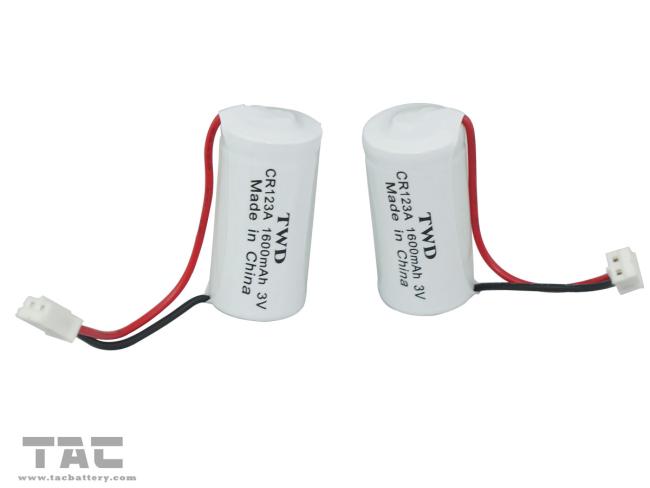 High Energy Density 3.0V CR123A 1600mah Li-Mn Battery , Gps Tracking