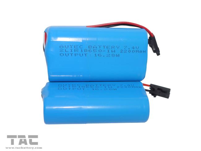 High Energy 7.4V Lithium Ion Cylindrica Battery LIR18650-2S 7.4V 2200mAh