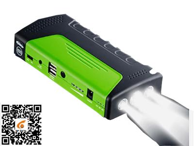 China Green Portable Car Jump Starter Led Light Torch / Sos / Strobe 3 In 1 Jump Starter And Power Supply for sale