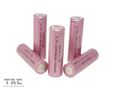 中国 AAの充電電池700mAhのリチウム イオン円柱ICR14500細胞 販売のため