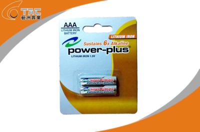 China Primary Lithium Iron Battery LiFeS2 1.5V AAA / L92 with High Rate 1100 mAh for sale