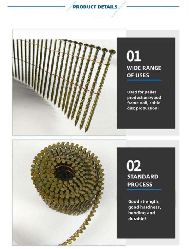 Painted Pallet Coil Nail 0.099′′x2 1/4 Wire Nail for Pallets