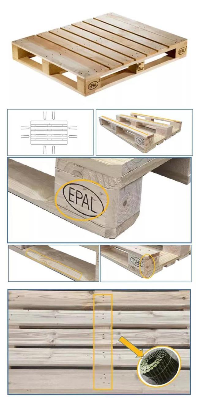 1200 X 1000 X 130mm 4-Way Into Strong Structure Threaded Nails Reinforce Euro Epal Solid Wooden Pallets