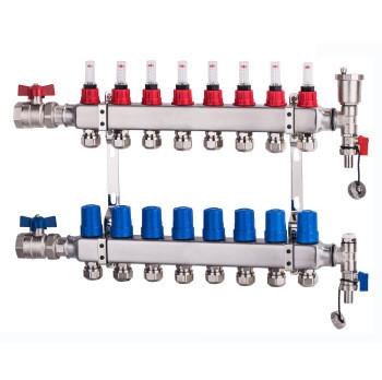 China 8 loops 304 Stainless Steel radiant underfloor heating manifolds for sale