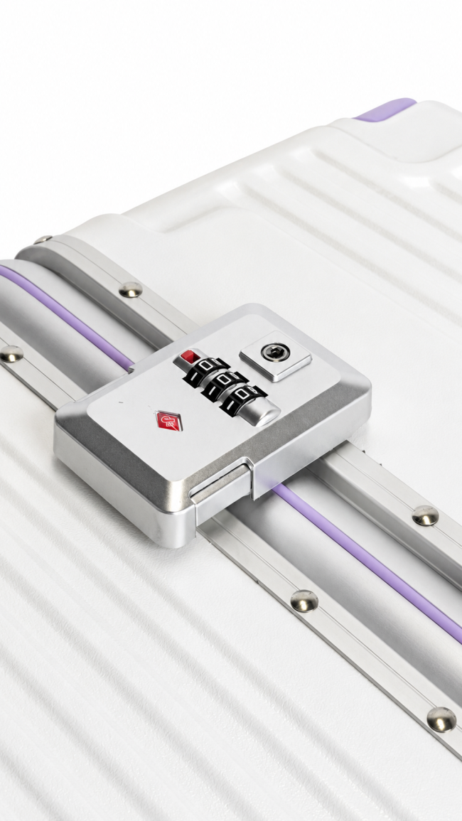 Suitcase combination lock detail