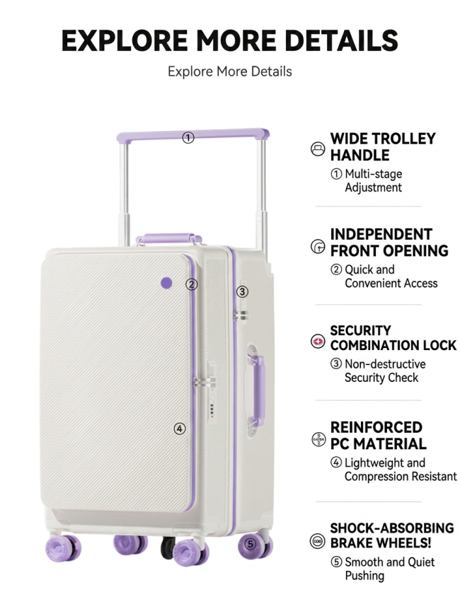 Front Opening Suitcase Storage Detail