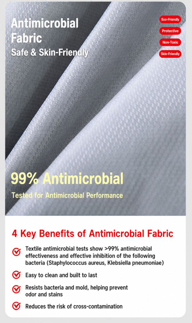 Antimicrobial luggage lining fabric