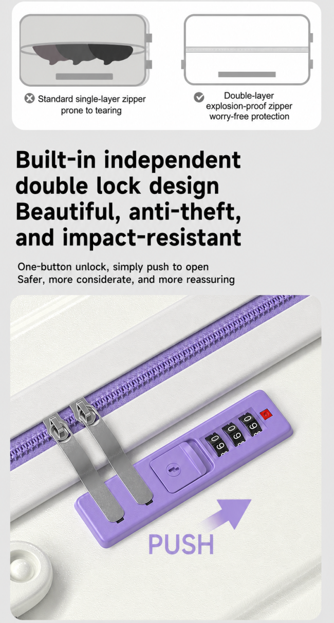 Built-in luggage combination lock