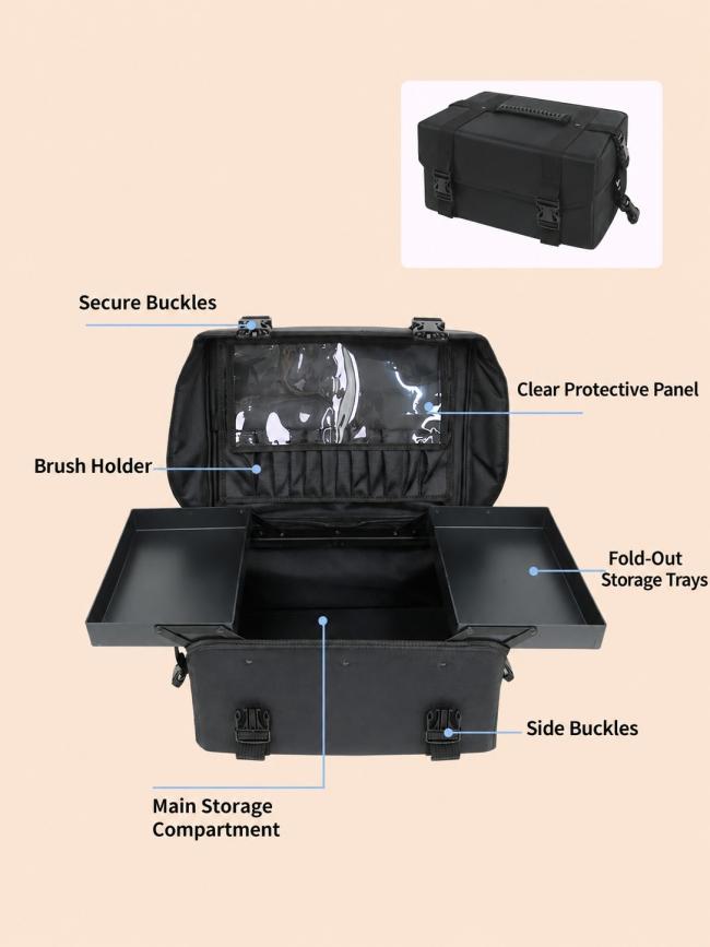 Makeup case drawers and organizer details