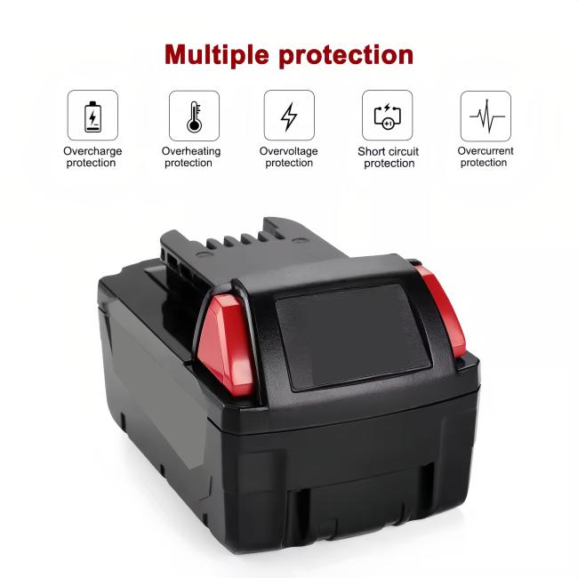 Milwaukee XC 6.0ah Red-Lithium Battery side view