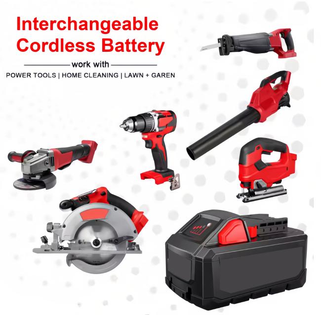 Milwaukee XC 6.0ah Red-Lithium Battery with power tool