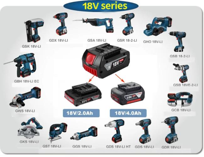 Bosch compatible 18V battery side view