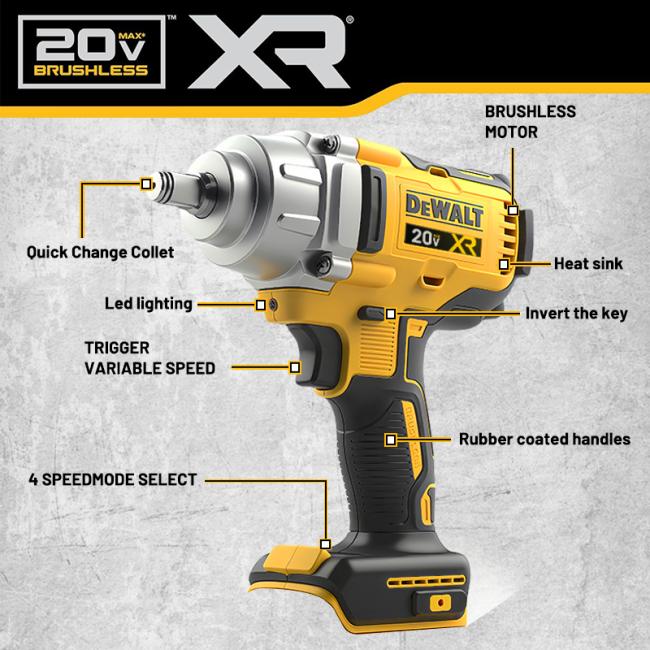 DEWALT DCF892 20V Impact Wrench - Side View