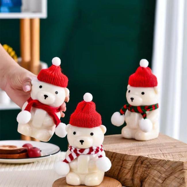 Christmas Wholesale Stock 450ml Beverage Juice Milk Packaging Bottle Cute Bear Disposable Juice Bottle