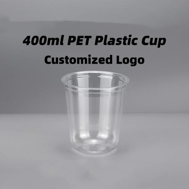 Disposable Pet Plastic Cup Drink Milk Tea Cup Custom Printed U Shape