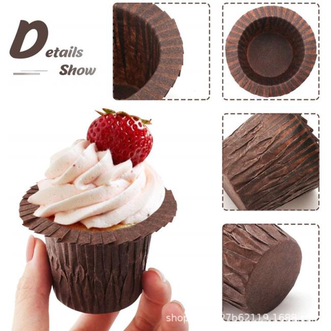 Eco Friendly Disposable Biodegradable Coffee Striped Cake Cup