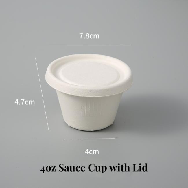 Sugarcane Bagasse Compostable 4oz Sauce Cup