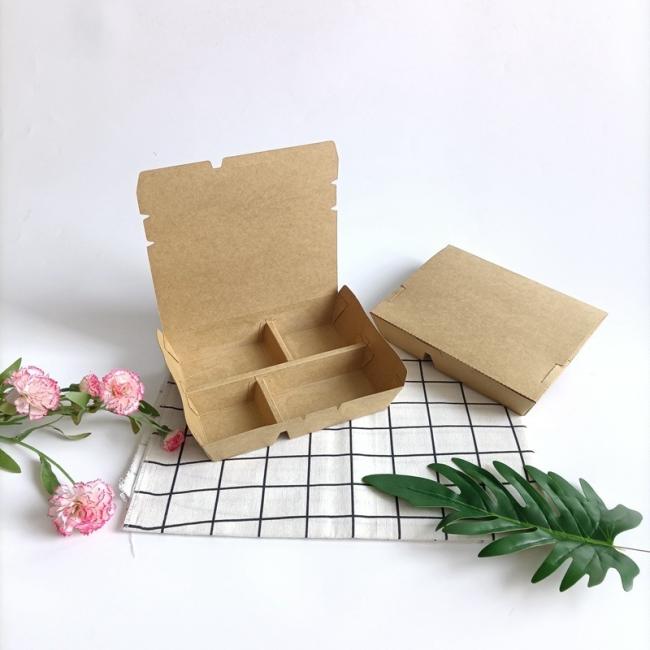 Eco Friendly Paper Disposable Lunch Box 3/4 Compartments