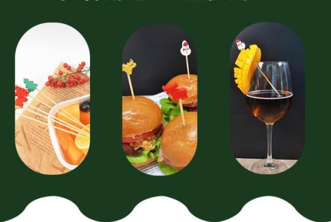 Creative Design Wholesale Disposable Bamboo Skewers, Fruit Stickers, Cocktail Decoration Stickers