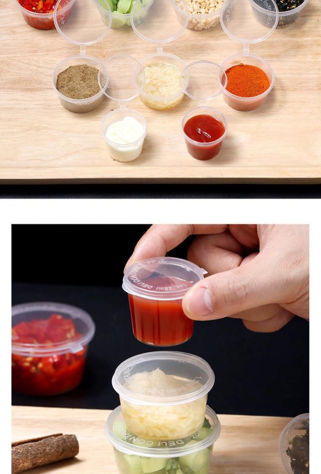 Disposable Transparent Sealed Plastic Cup Spicy Sauce Juice Sauce Cup with Lid Packaging Box