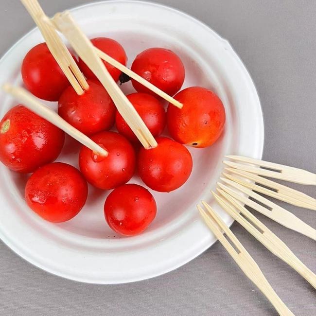 Wholesales Disposable Bamboo Cutlery 9cm Fork Fruitsalad Fork