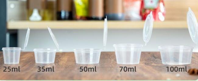 Disposable Transparent Perfect Sealed Plastic Cup Sauce Cup with Lid Packaging Box