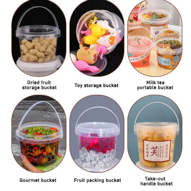 2500ml 5000ml Plastic Iml Chocolate Food Candy Packaging Buckets Tub Container with Lid