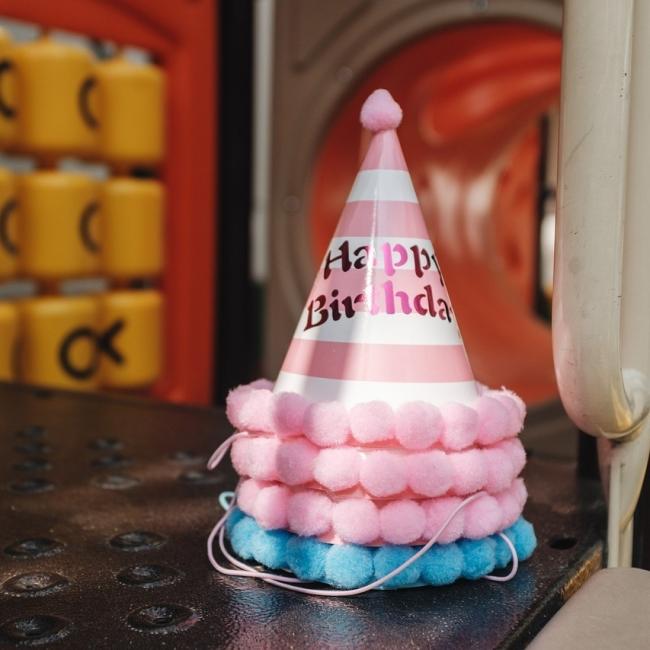 Birthday Cake Hat Party Children′s Birthday Boy Girl Plush Ball Hat Happy Birthday Paper Hat Size Dog Party Hat Pet Cap