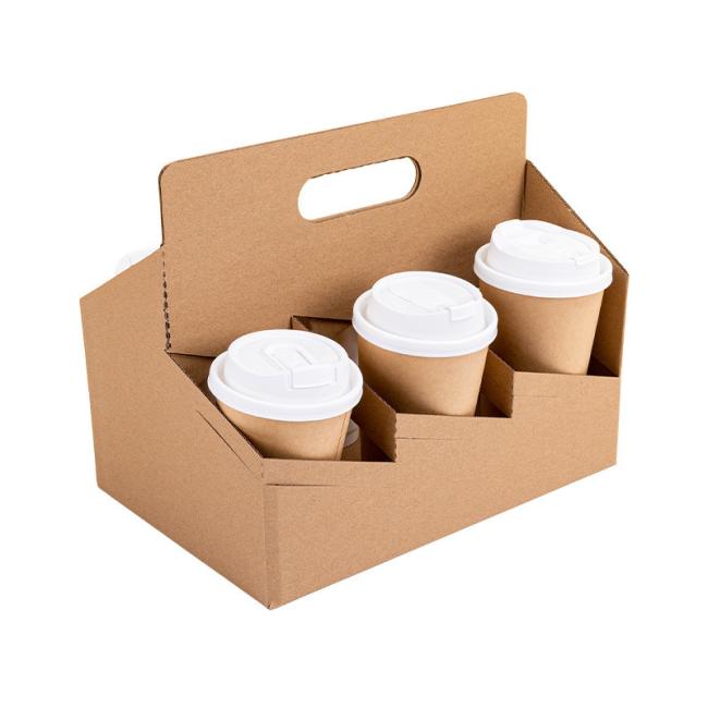Customized Disposable Takeaway Hot Drink Cup Holder Coffee Paper Cup Takeout Cup Holder