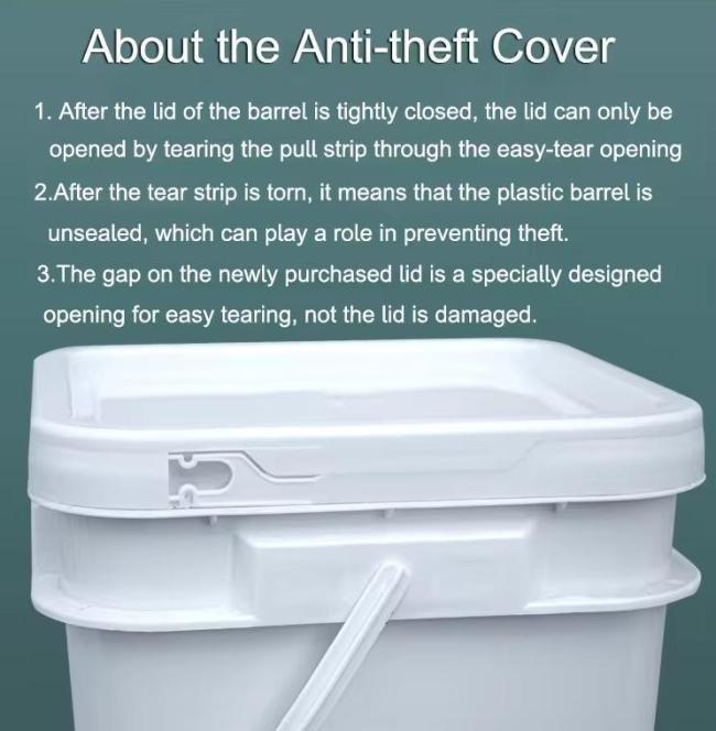 Manufactures Bucket Plastic with Lid Empty Square Bucket