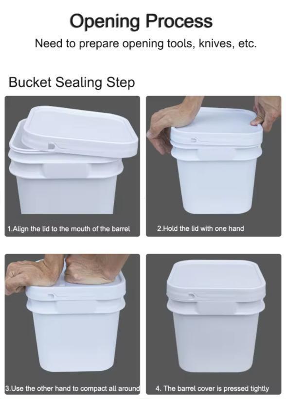 Manufactures Bucket Plastic with Lid Empty Square Bucket