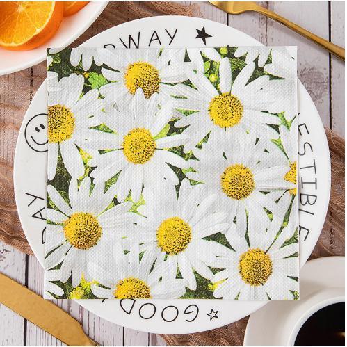 Disposable Flora Cartoon Printed Napkin Party Decoration Colorful Tissue