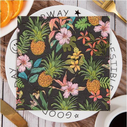 Disposable Flora Cartoon Printed Napkin Party Decoration Colorful Tissue