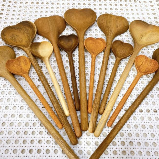 Long Spoons Small Cheap Coffee Table Set Kitchen and Home Accessories Gift Set Olive Wood Spoons Hot Sale Tea Spoon
