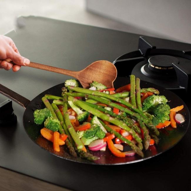 Wooden Spoons Utensils for Cooking with Holder Natural Teak Wooden Kitchen Spoon