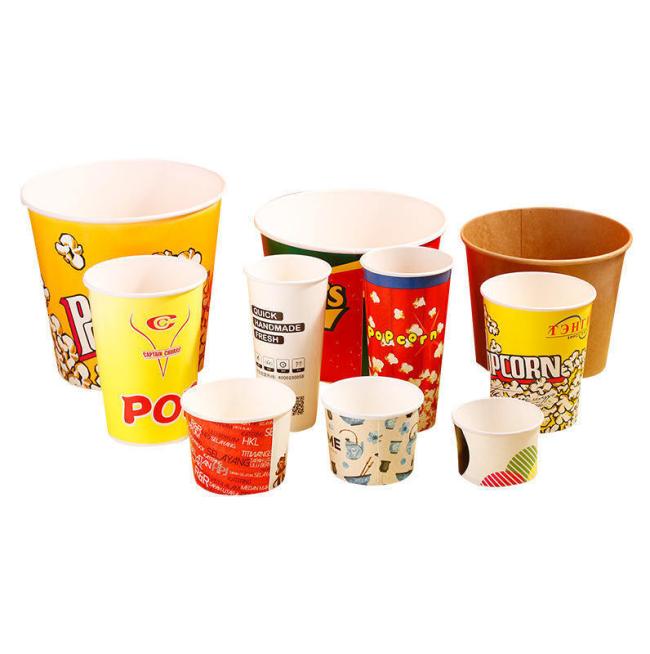 Wholesale Paper Popcorn Boxes Striped Red and White Popcorn Boxes for Party