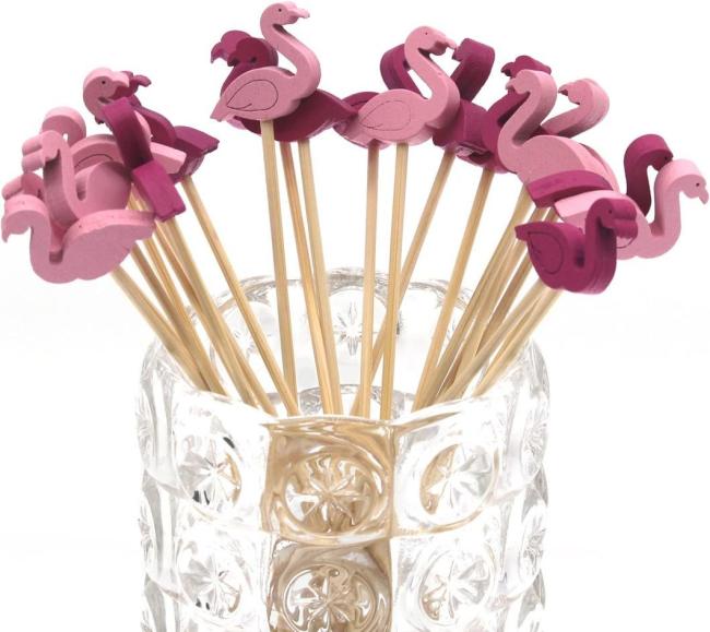 Hot New Products China Suppliers Disposable Decoration Party Natural Bamboo Stick Fruit Skewers with Cartoon Pattern
