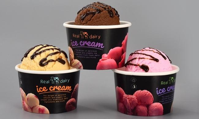 Paper Cup Small Disposable Ice Cream Round Takeaway Packaging Bowl