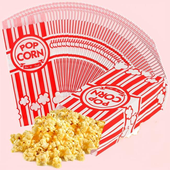Disposable Foldable Cardboard Paper Popcorn Boxes for Movie Night Party Wedding Popcorn Boxes